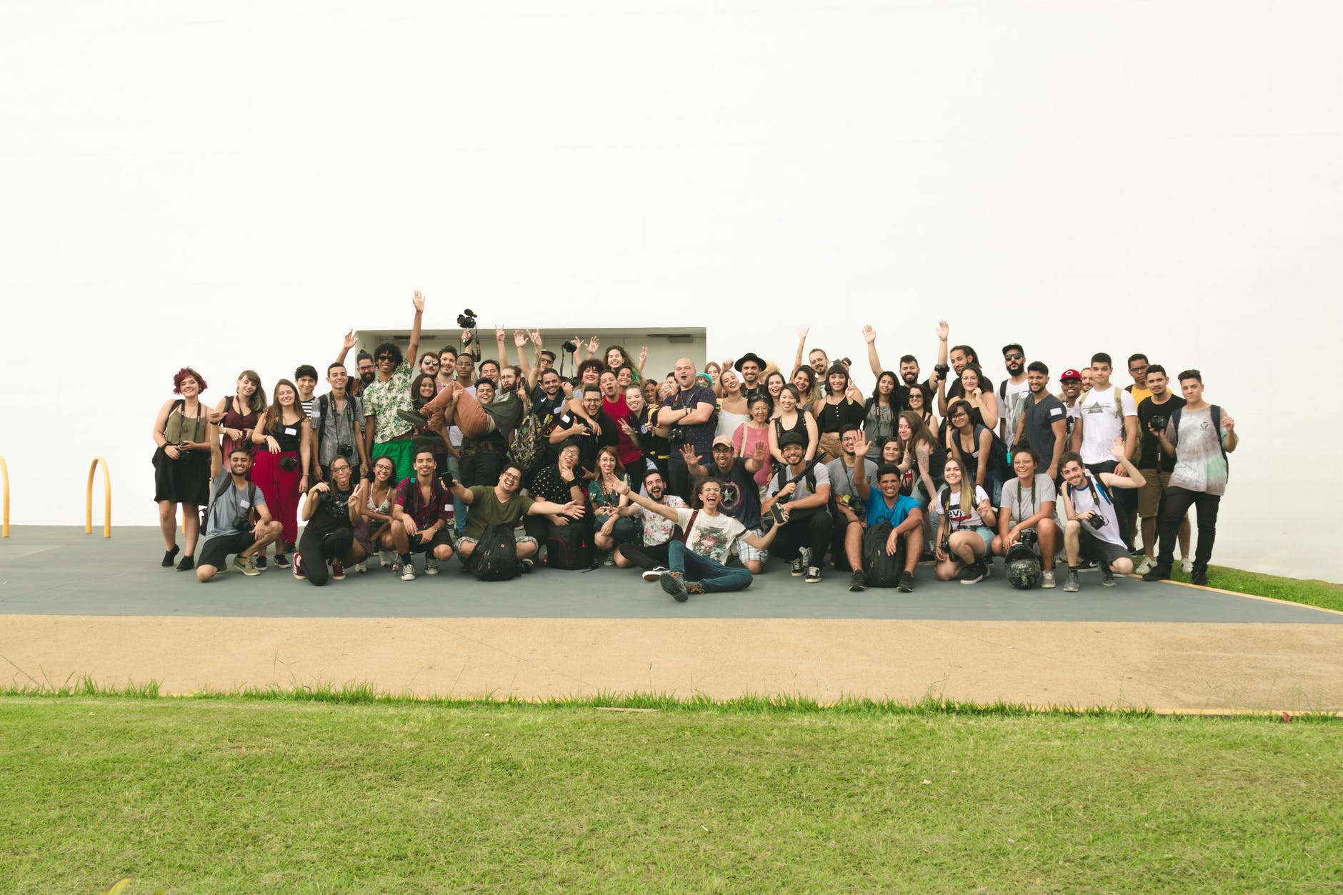 group of people taking photo